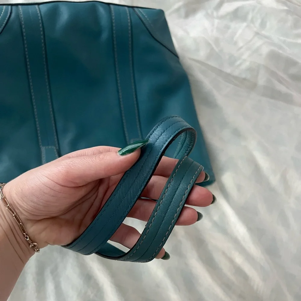 Teal blue leather 2008 coach bag